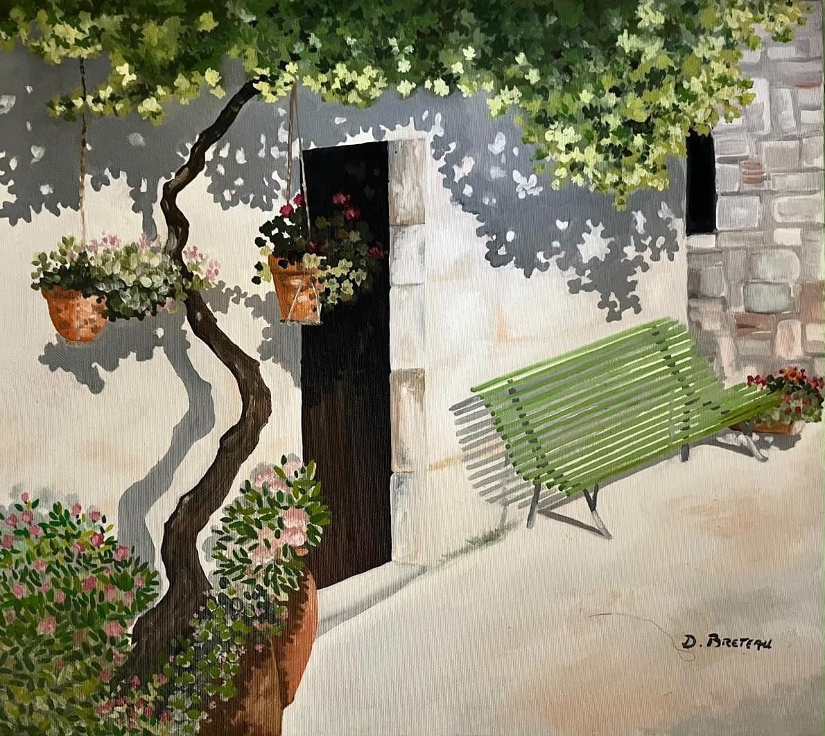 Le Banc Vert, 2019 — Huile sur toile